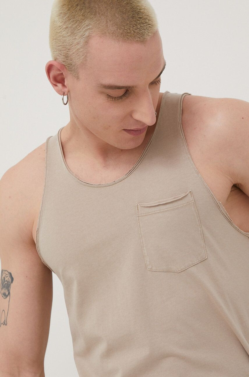 Produkt by Jack & Jones Bavlněné tričko béžová barva - Pepit.cz