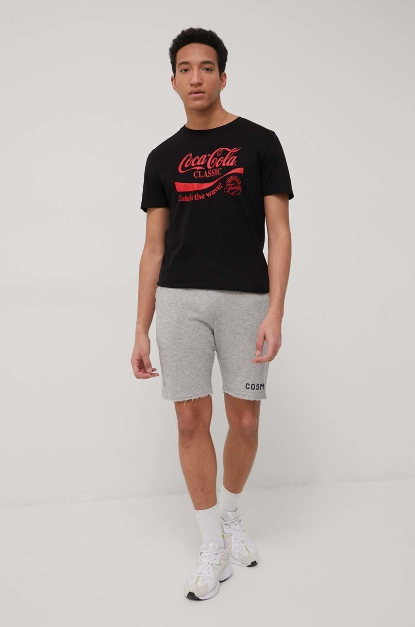 Produkt by Jack & Jones Bavlněné tričko černá barva s potiskem - Pepit.cz