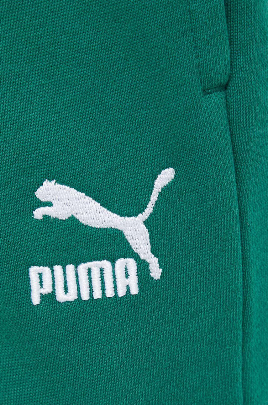 Puma Bavlněné tepláky zelená barva 535685-01 - Pepit.cz