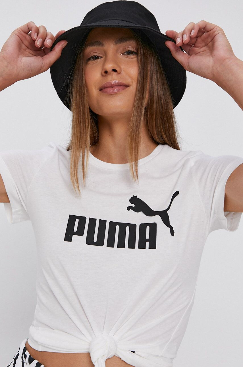 Puma Bavlněné tričko 586774 bílá barva - Pepit.cz