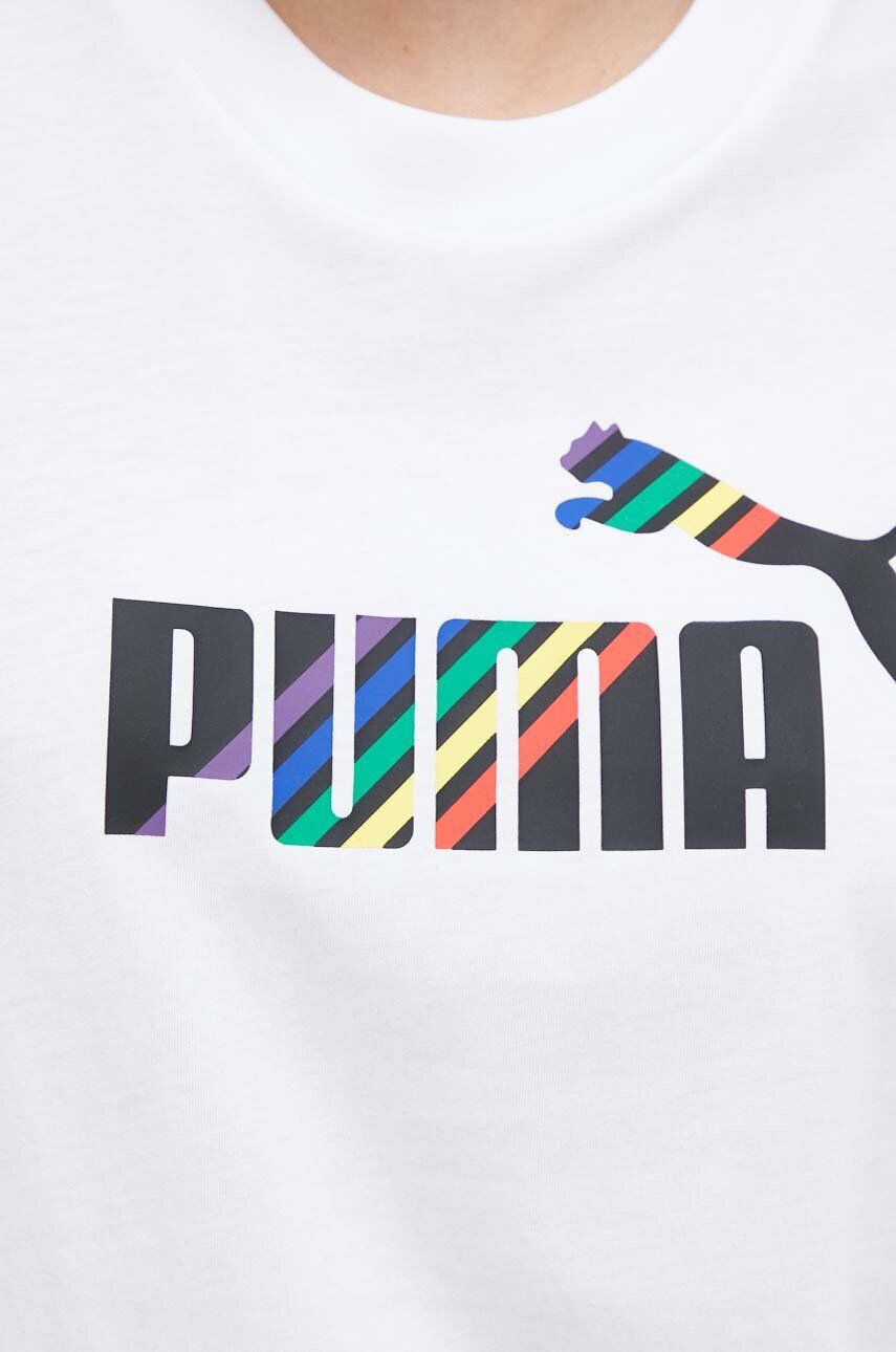 Puma Bavlněné tričko bílá barva - Pepit.cz