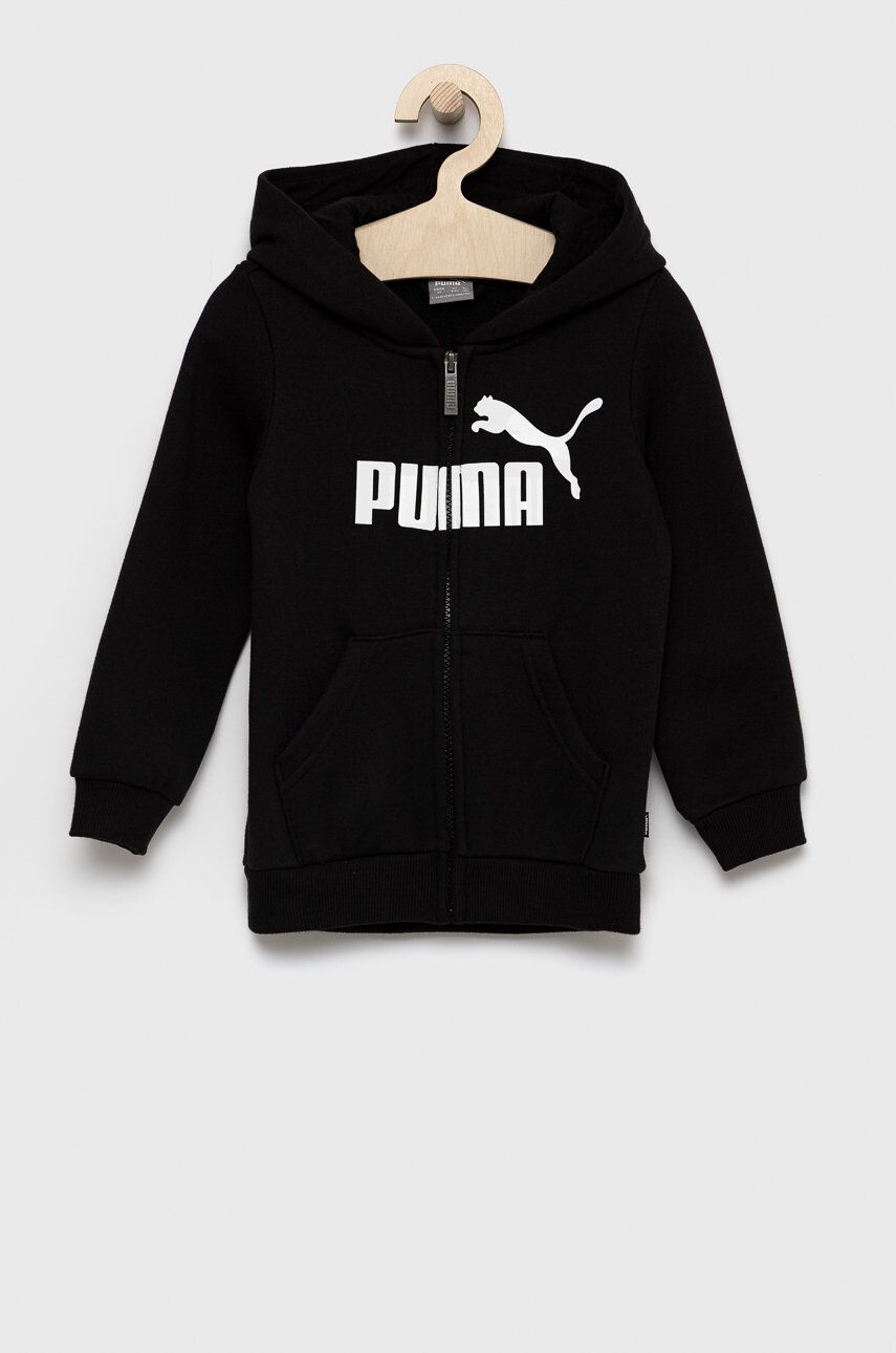 Puma Dětská mikina 586967 černá barva s potiskem - Pepit.cz