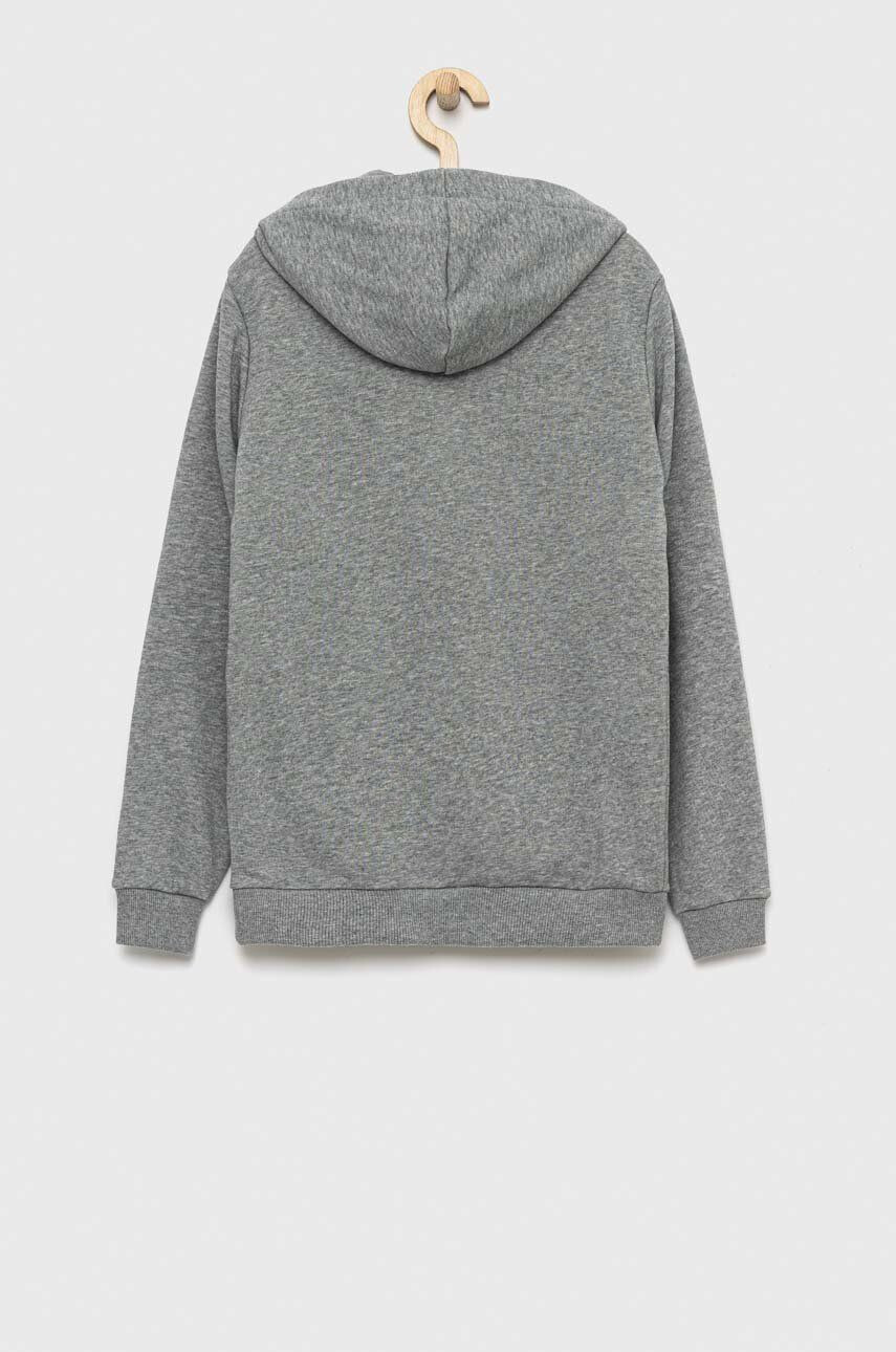 Puma Dětská mikina ESS Big Logo FZ Hoodie TR B šedá barva s kapucí vzorovaná - Pepit.cz