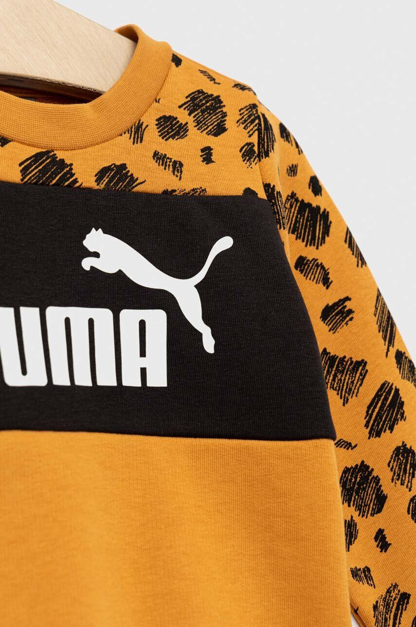 Puma Dětská mikina ESS+ MATES Crew žlutá barva vzorovaná - Pepit.cz