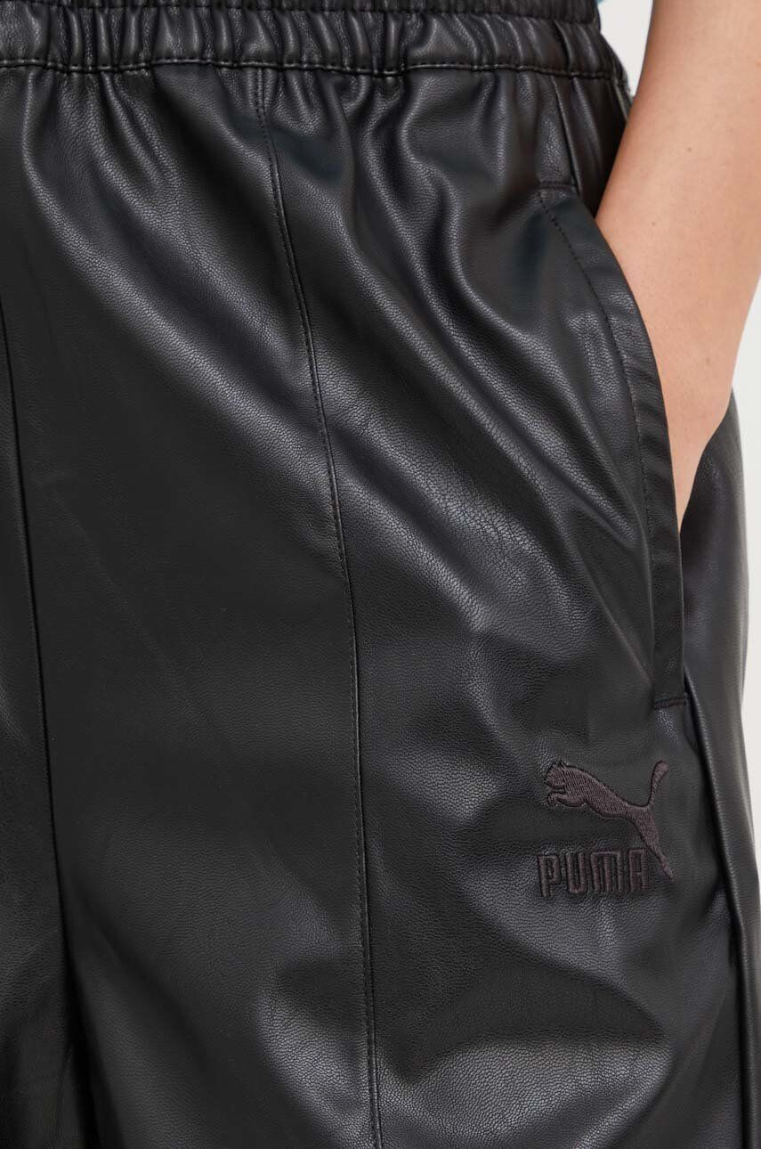 Puma Kalhoty dámské černá barva jednoduché high waist - Pepit.cz