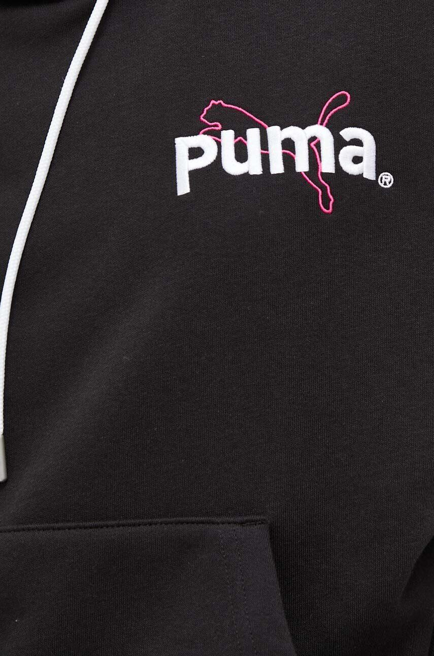 Puma Mikina dámská černá barva s kapucí s potiskem - Pepit.cz