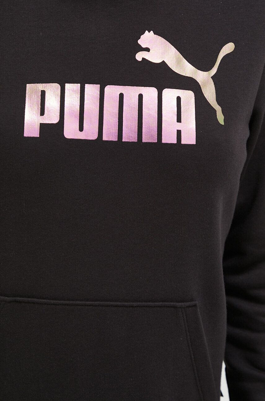 Puma Mikina dámská černá barva s kapucí s potiskem - Pepit.cz