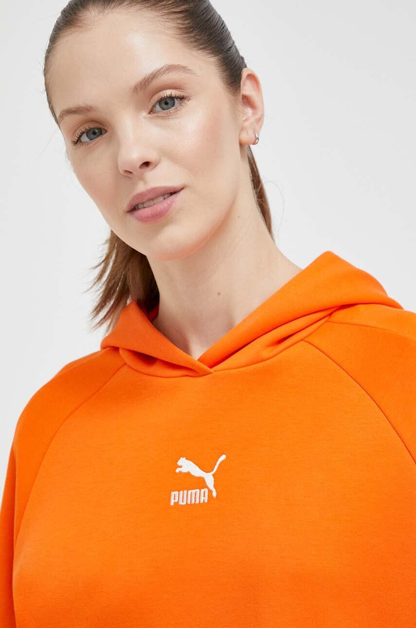 Puma Mikina dámská oranžová barva s kapucí hladká - Pepit.cz