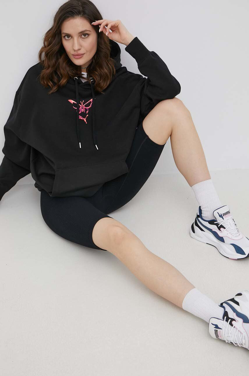 Puma Mikina X Dua Lipa dámská černá barva hladká 536628-90 - Pepit.cz