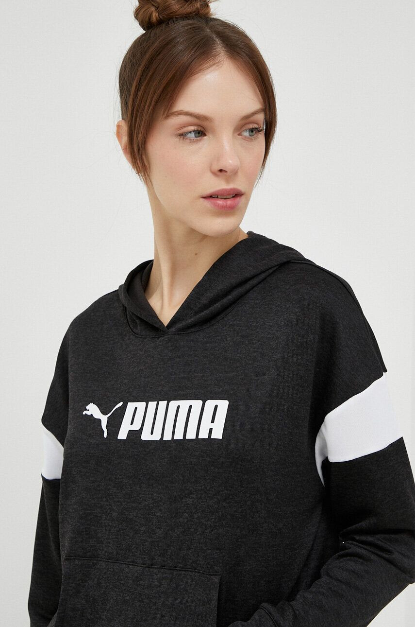 Puma Tréninková mikina Fit Tech černá barva s kapucí - Pepit.cz