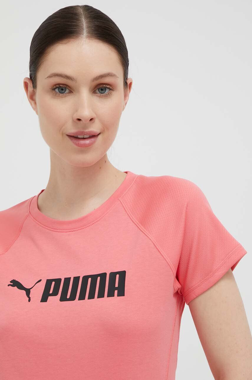 Puma Tréninkové tričko Fit Logo růžová barva - Pepit.cz