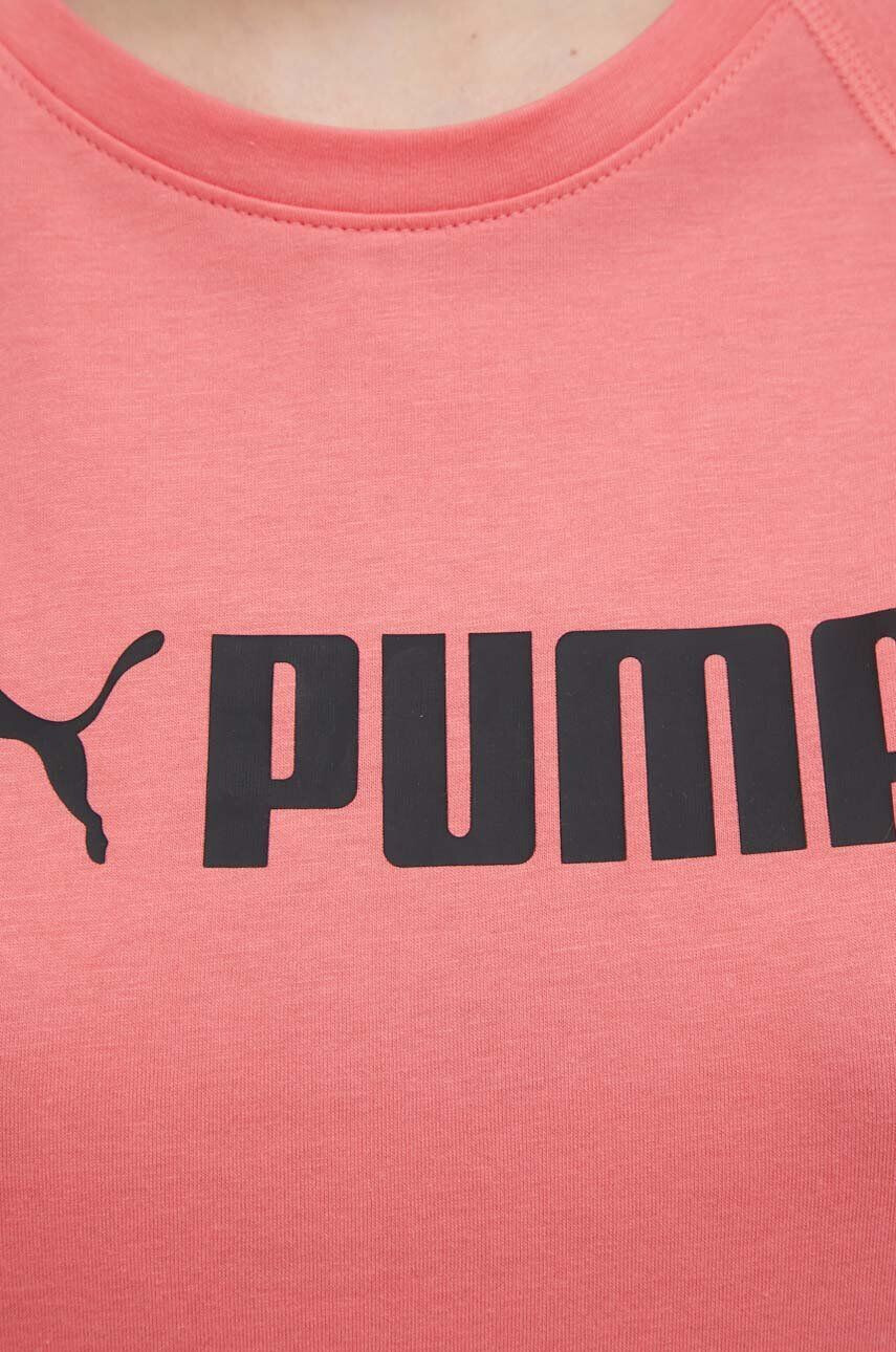 Puma Tréninkové tričko Fit Logo růžová barva - Pepit.cz