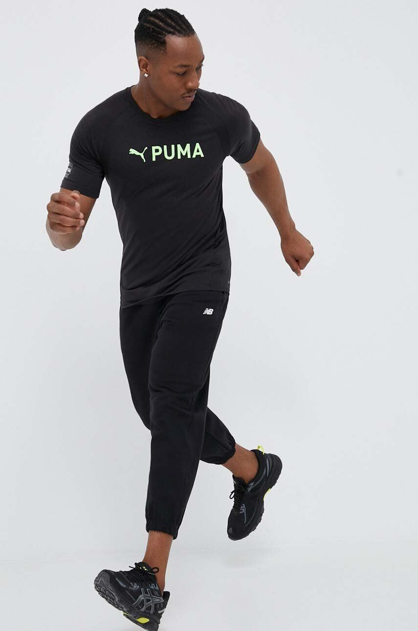 Puma Tréninkové tričko Fit Ultrabreathe Triblend černá barva s potiskem - Pepit.cz