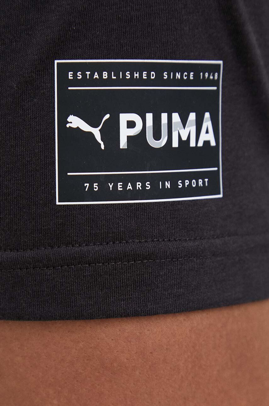 Puma Tréninkové tričko Fit Ultrabreathe Triblend černá barva s potiskem - Pepit.cz