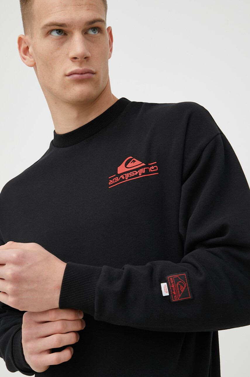 Quiksilver Bavlněná mikina X Stranger Things pánská černá barva s potiskem - Pepit.cz