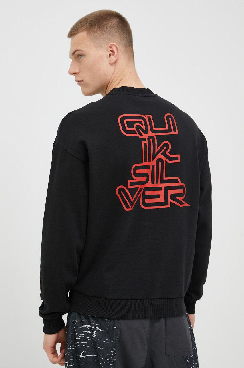 Quiksilver Bavlněná mikina X Stranger Things pánská černá barva s potiskem - Pepit.cz