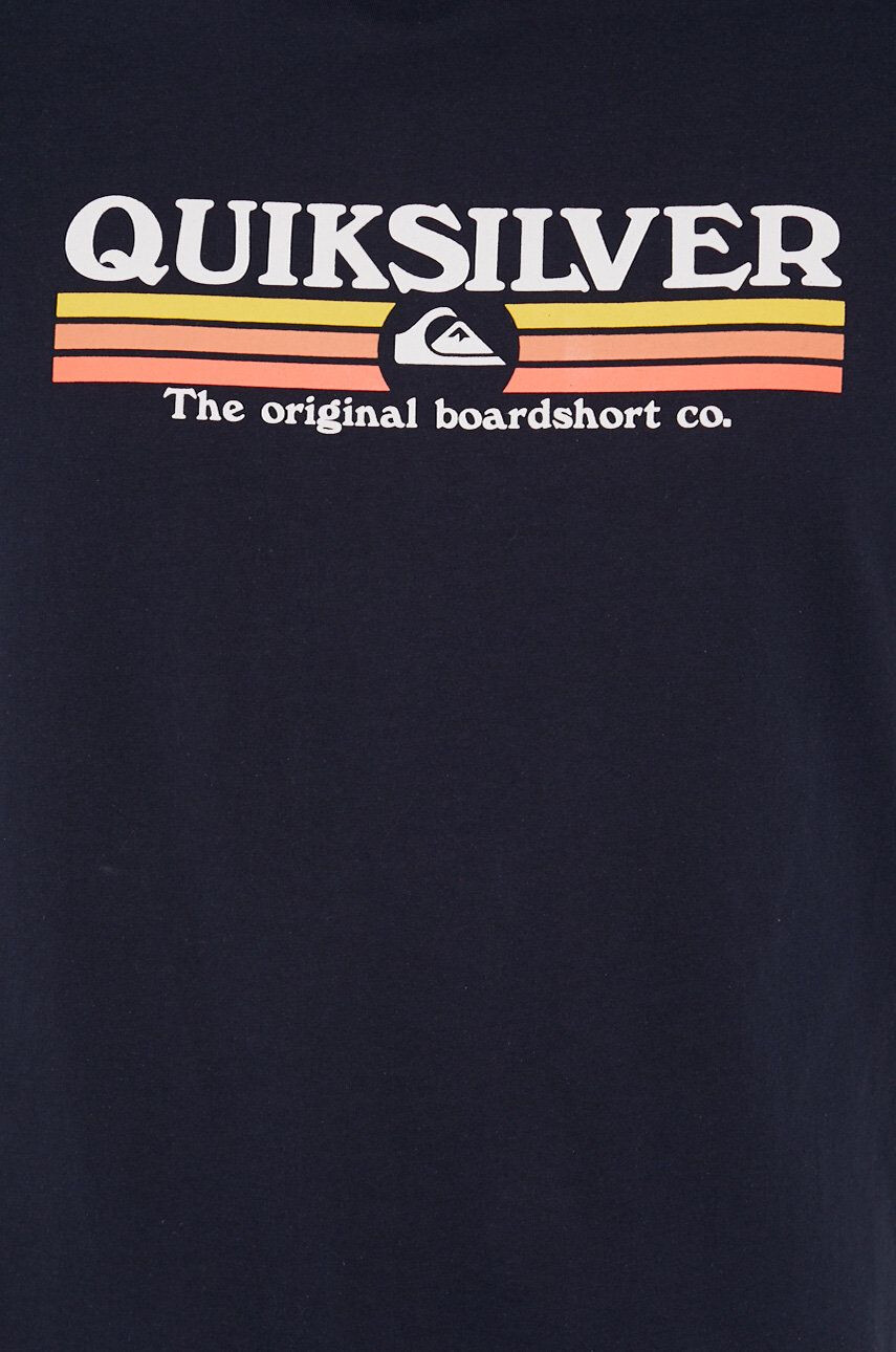 Quiksilver Bavlněné tričko tmavomodrá barva s potiskem - Pepit.cz