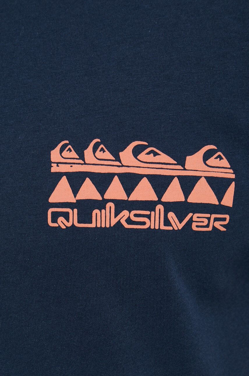 Quiksilver Bavlněné tričko červená barva s potiskem - Pepit.cz