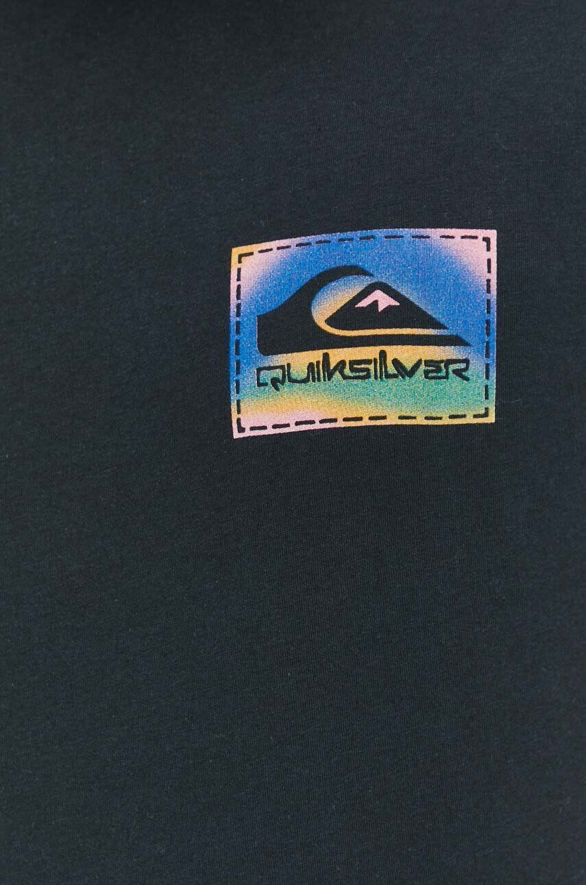 Quiksilver Bavlněné tričko černá barva s potiskem - Pepit.cz