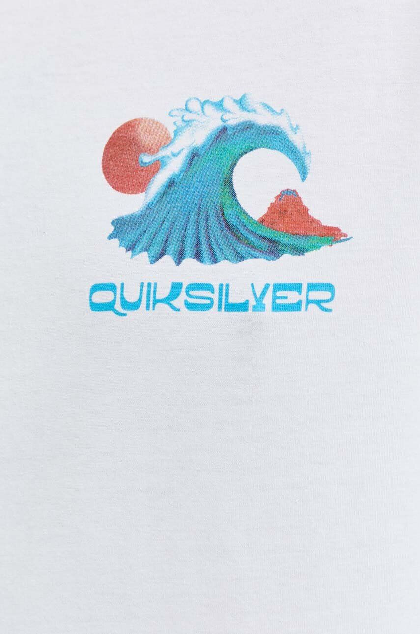 Quiksilver Bavlněné tričko bílá barva s potiskem - Pepit.cz