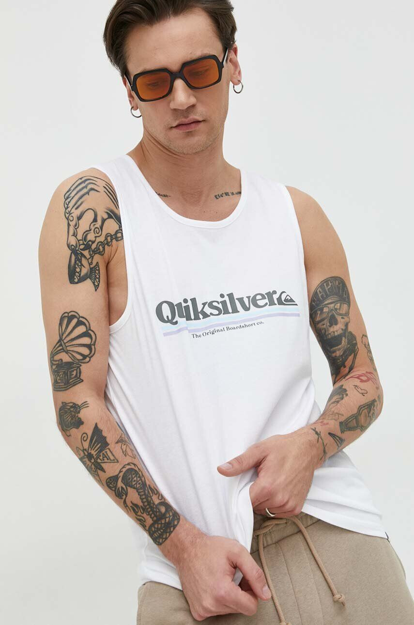 Quiksilver Bavlněné tričko bílá barva - Pepit.cz