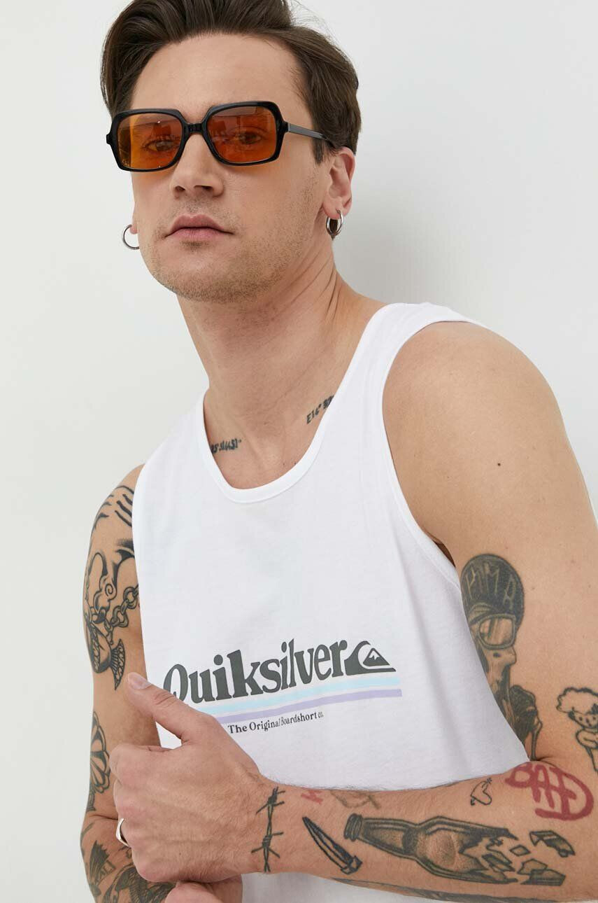 Quiksilver Bavlněné tričko bílá barva - Pepit.cz