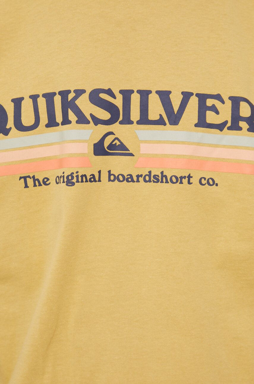 Quiksilver Bavlněné tričko zelená barva s potiskem - Pepit.cz