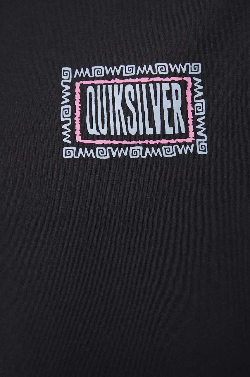 Quiksilver Bavlněné tričko šedá barva s potiskem - Pepit.cz