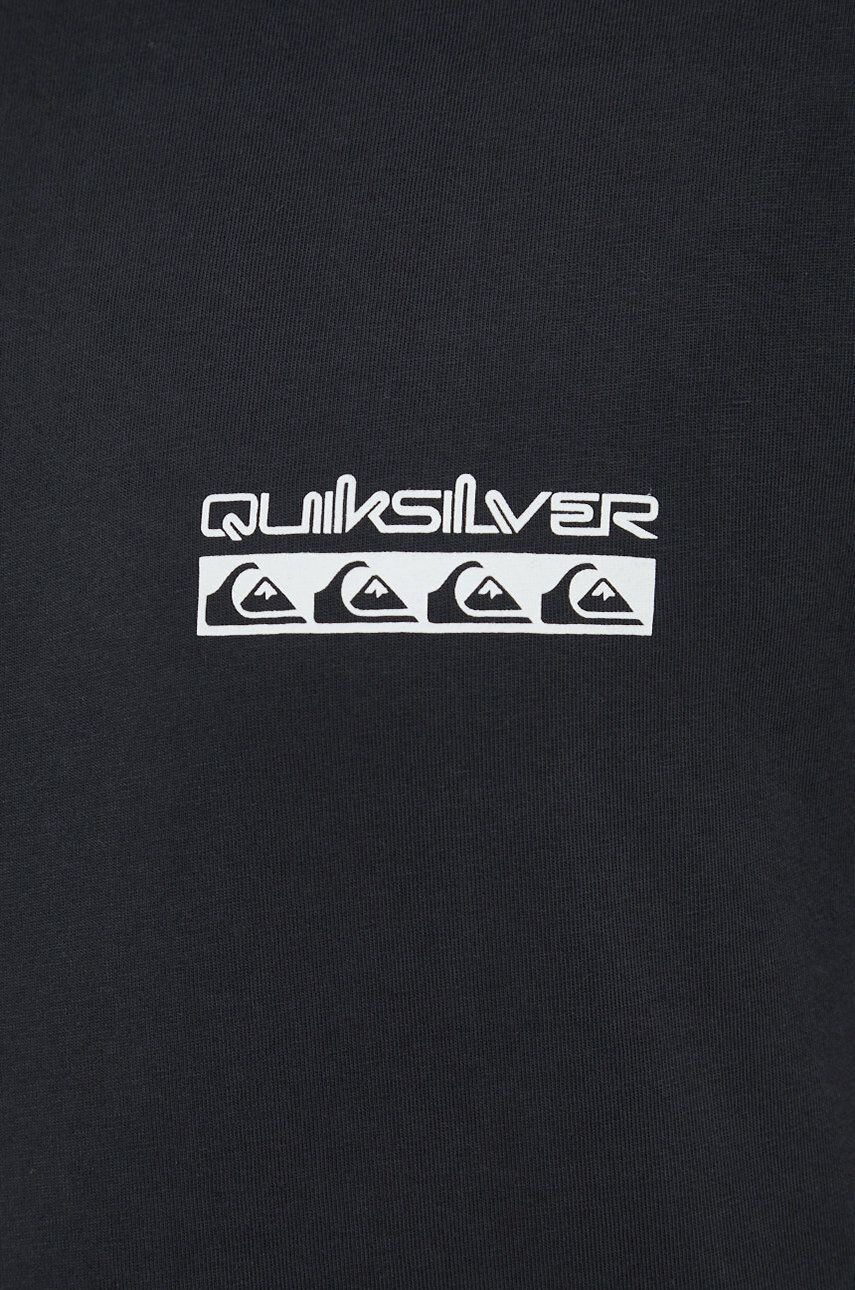 Quiksilver Bavlněné tričko černá barva s potiskem - Pepit.cz