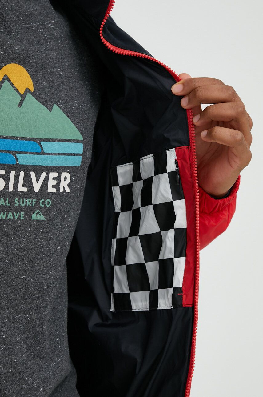 Quiksilver Bunda pánská červená barva zimní - Pepit.cz