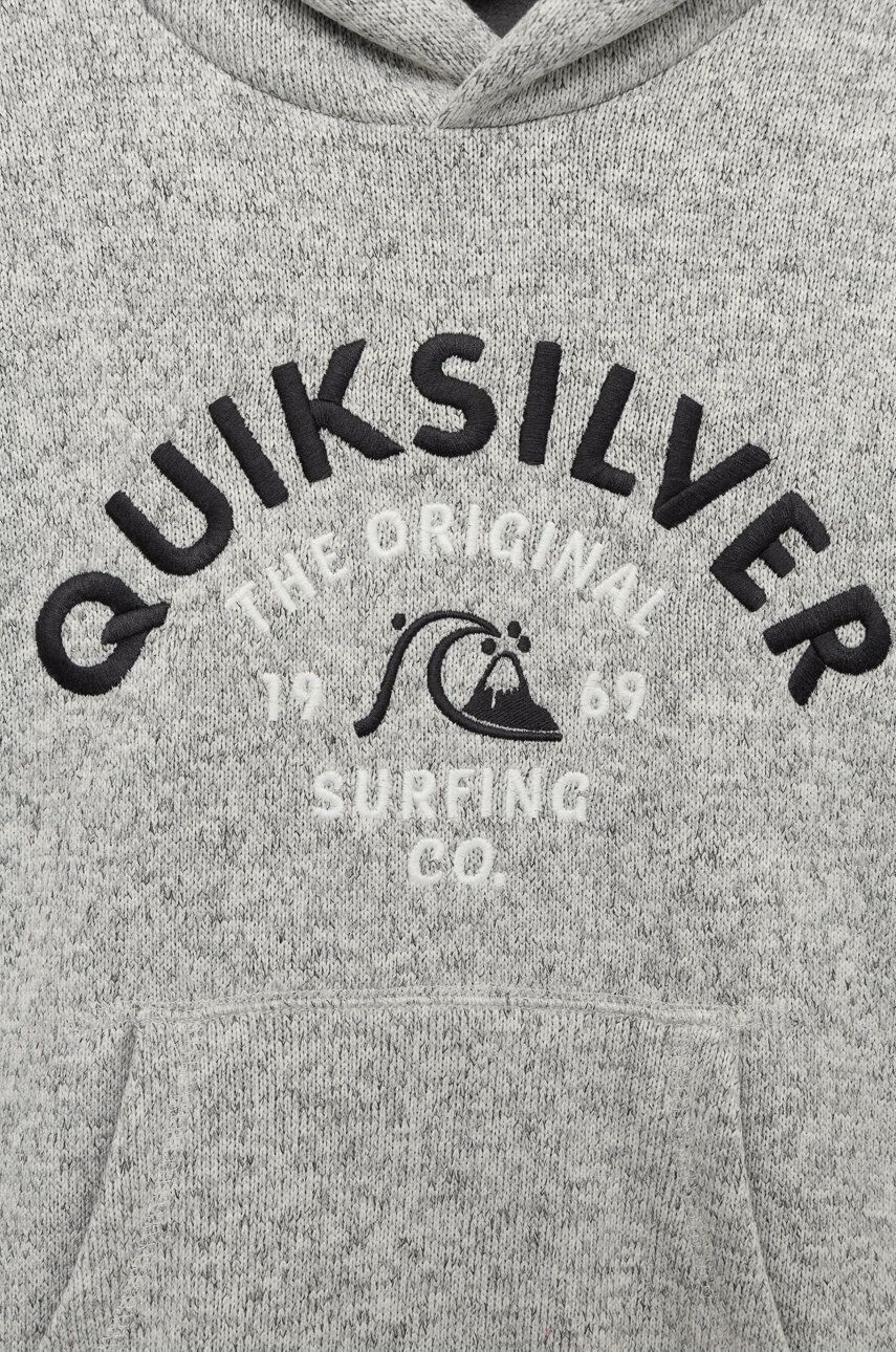 Quiksilver Dětská mikina šedá barva s kapucí s aplikací - Pepit.cz