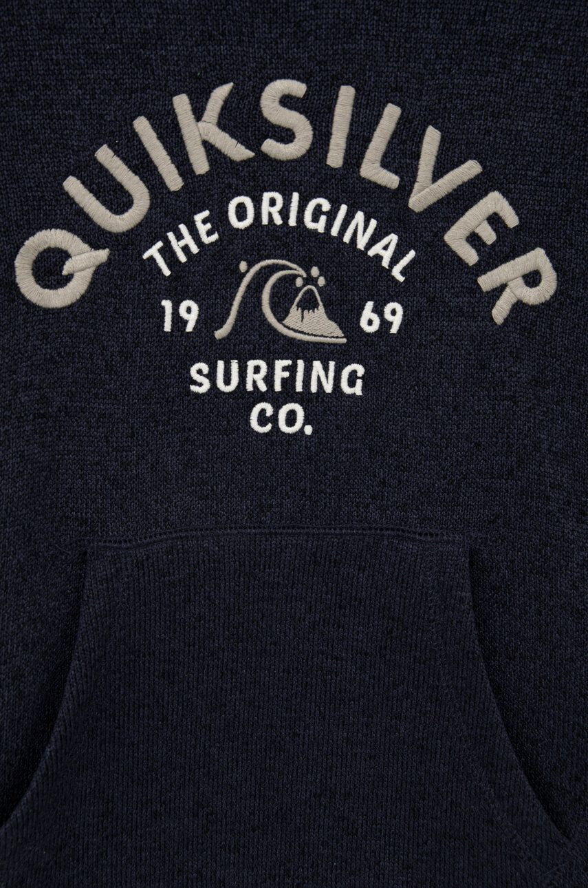 Quiksilver Dětská mikina tmavomodrá barva s kapucí s potiskem - Pepit.cz