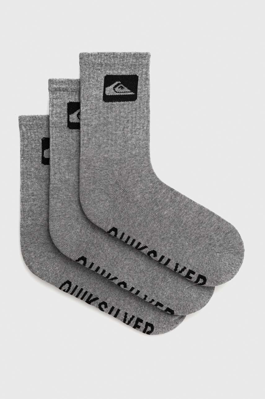 Quiksilver Ponožky 3-pack pánské šedá barva - Pepit.cz