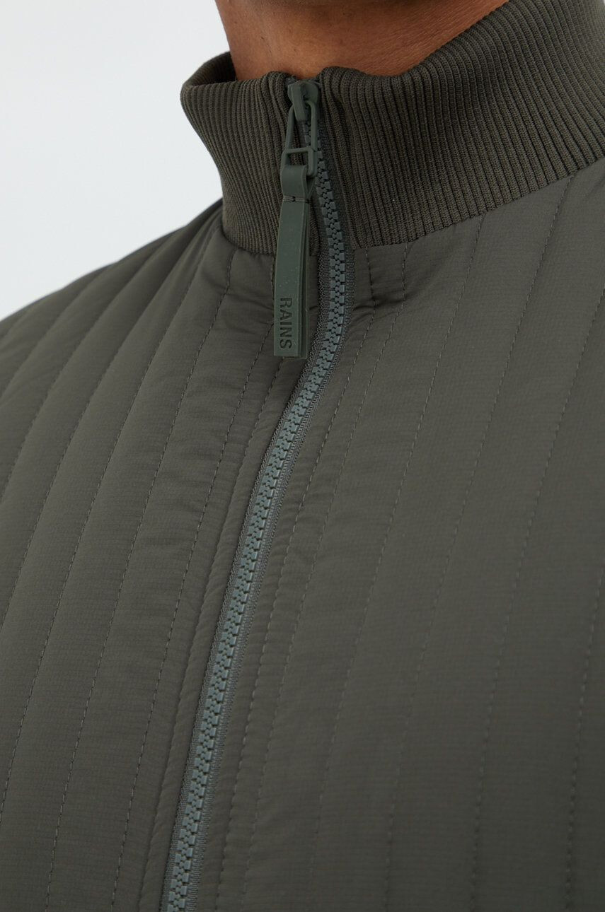 Rains Bomber bunda 18300 Liner High Neck Jacket zelená barva přechodná - Pepit.cz