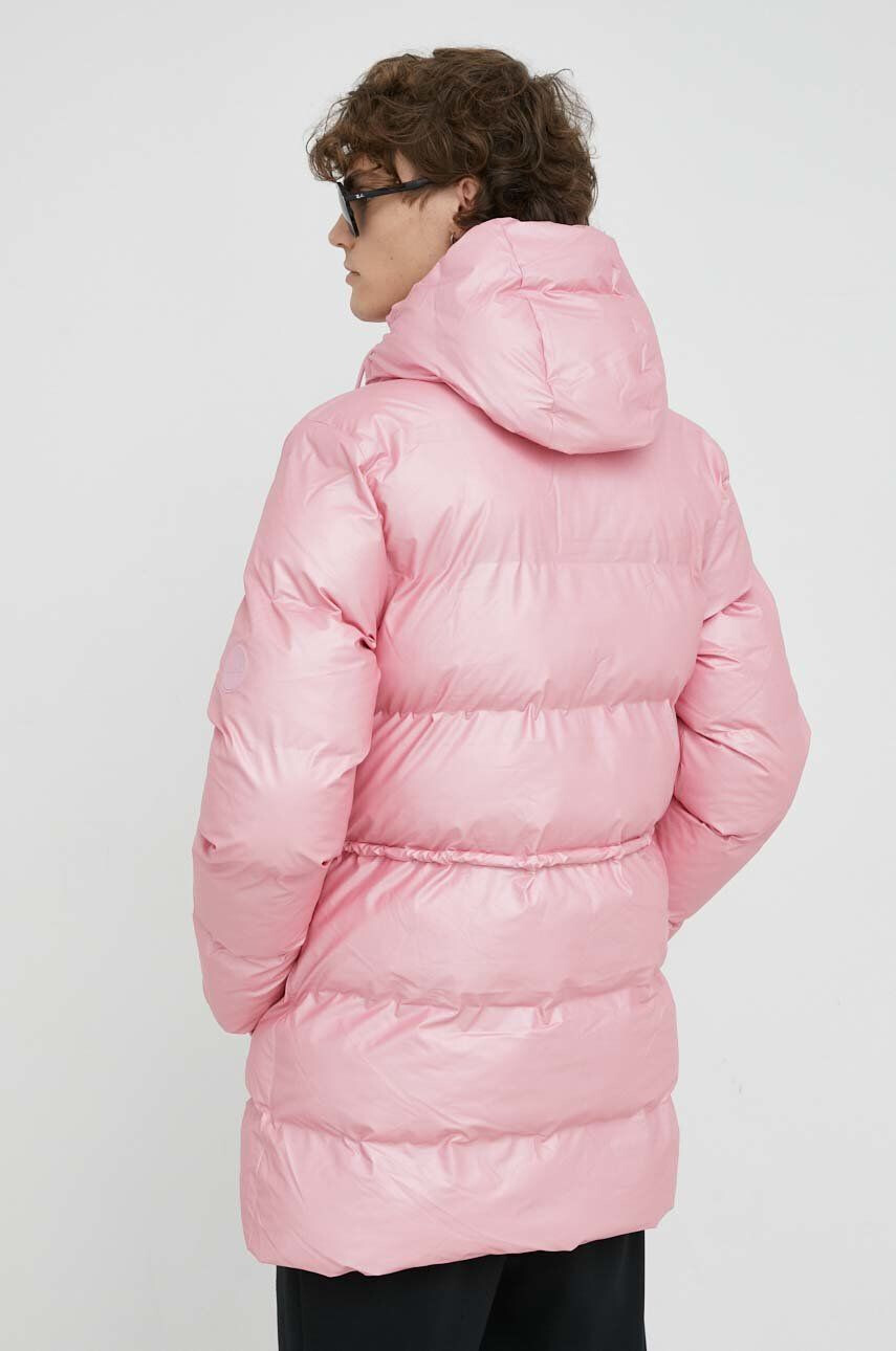 Rains Bunda 15370 Puffer W Jacket růžová barva zimní - Pepit.cz