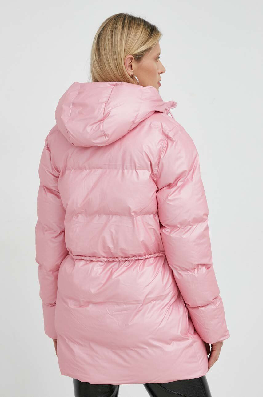 Rains Bunda 15370 Puffer W Jacket růžová barva zimní - Pepit.cz