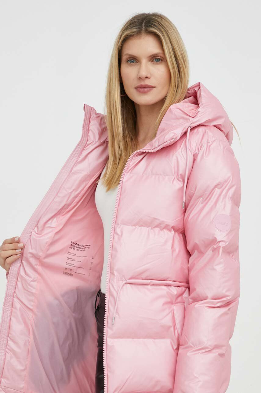 Rains Bunda 15370 Puffer W Jacket růžová barva zimní - Pepit.cz