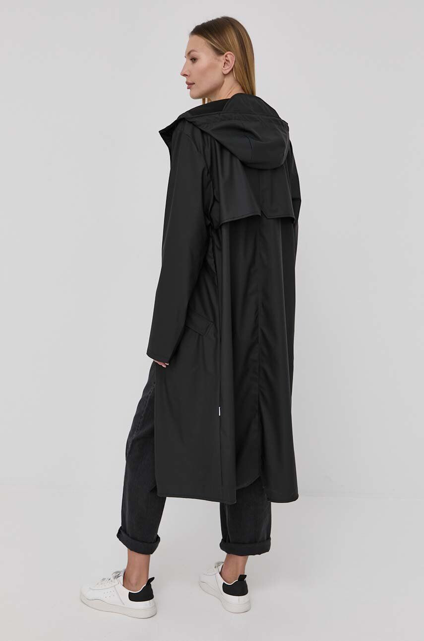 Rains Bunda Longer Jacket černá barva přechodná 18360.01-Black - Pepit.cz