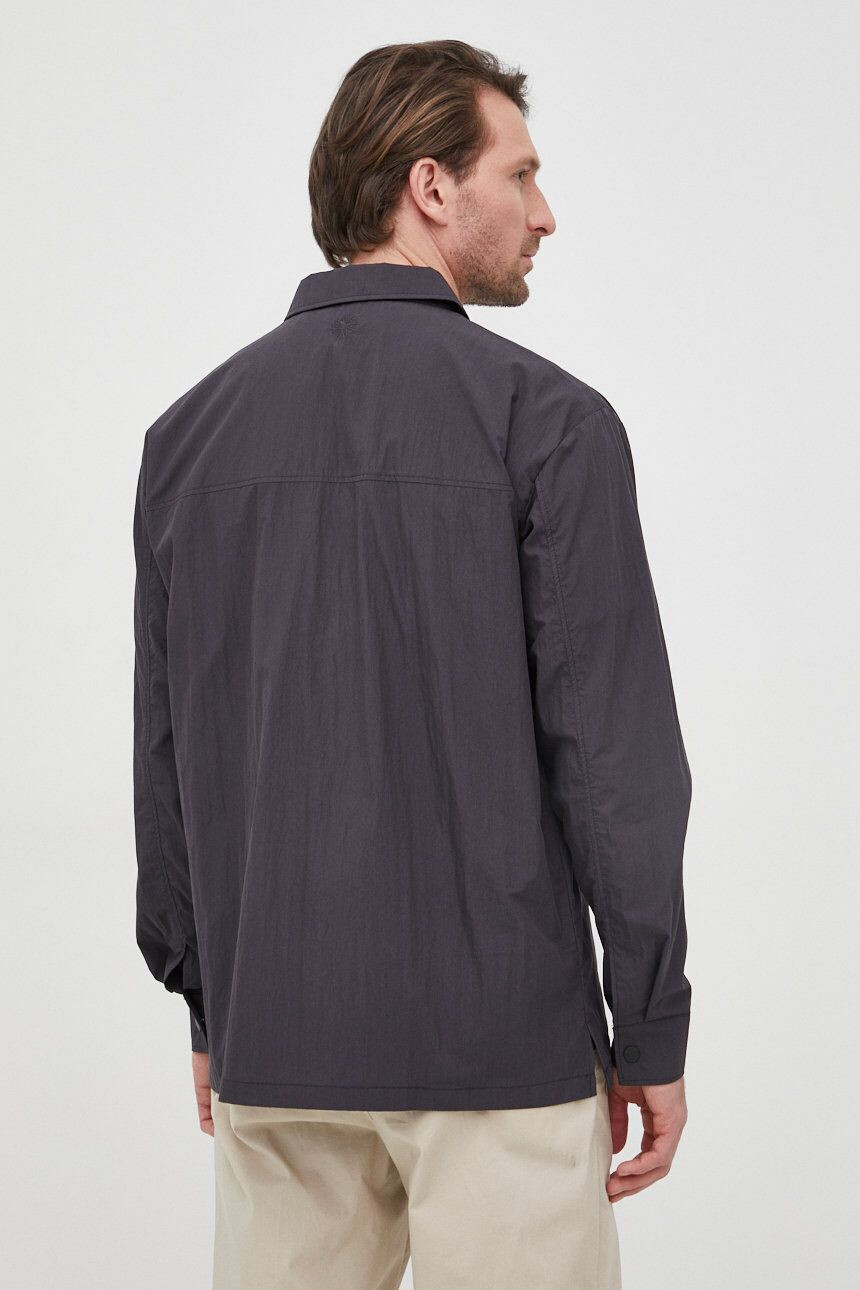 Rains Bunda 18690 Woven Shirt černá barva přechodná - Pepit.cz