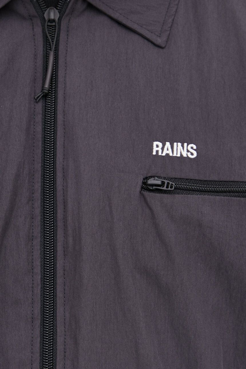 Rains Bunda 18690 Woven Shirt černá barva přechodná - Pepit.cz