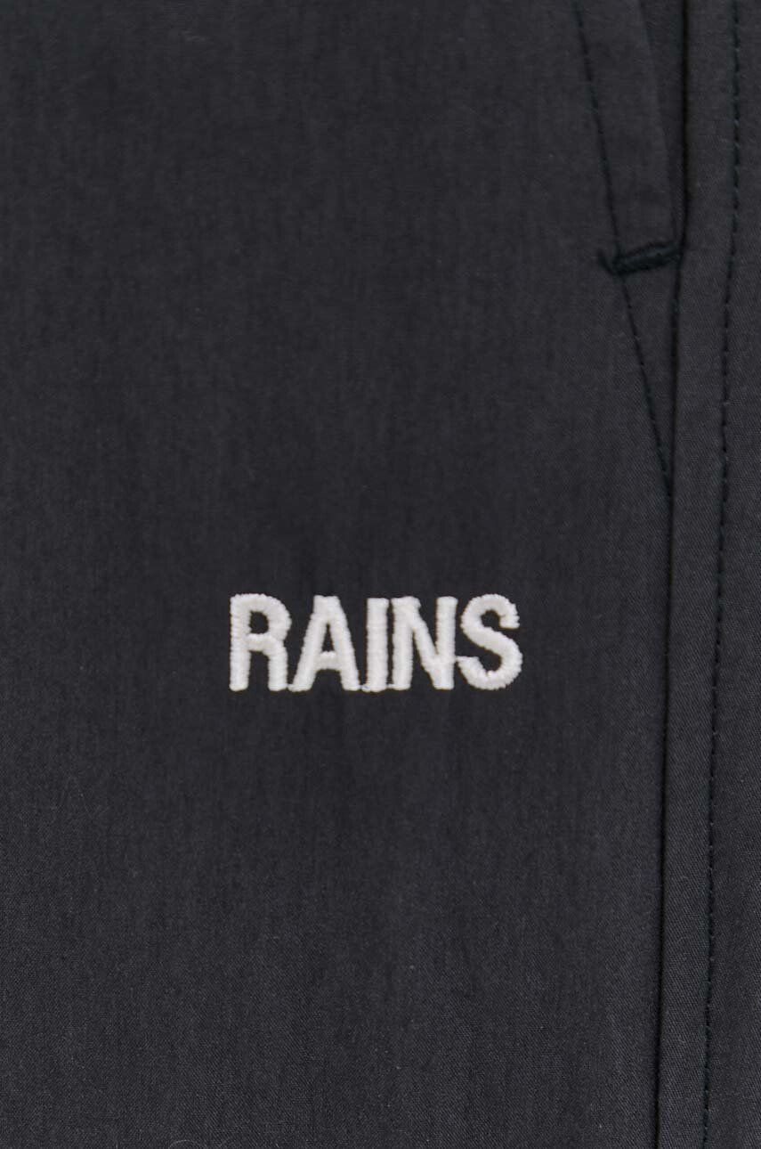 Rains Kalhoty 18700 Woven Pants Regular černá barva jednoduché high waist 18700.01-Black - Pepit.cz