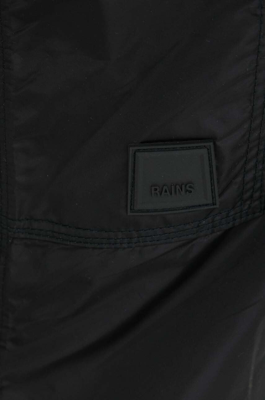 Rains Kalhoty 18940 Pants Regular černá barva jednoduché high waist - Pepit.cz