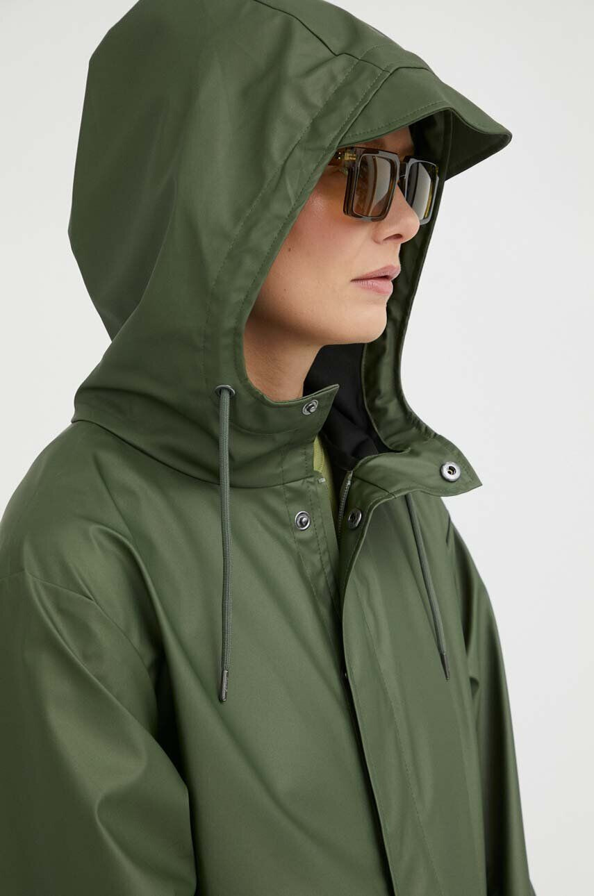 Rains Nepromokavá bunda 18010 Fishtail Jacket zelená barva přechodná - Pepit.cz