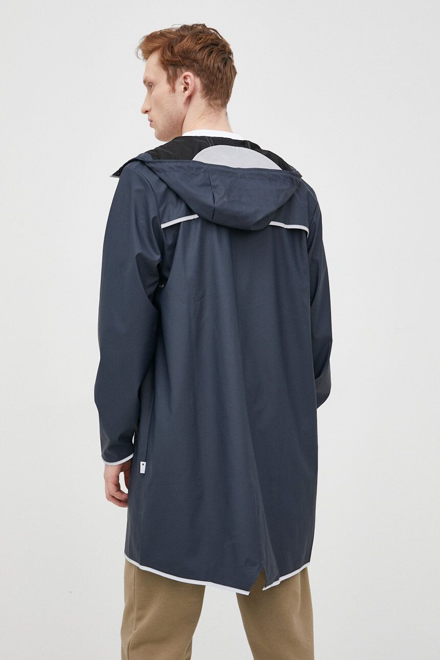 Rains Nepromokavá bunda 18540 Long Jacket Reflective tmavomodrá barva přechodná - Pepit.cz