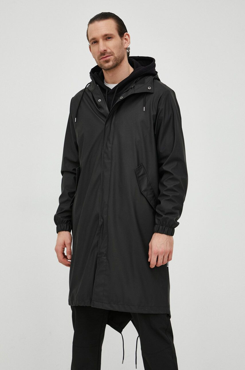 Rains Parka 18140 Fishtail Parka černá barva přechodná - Pepit.cz