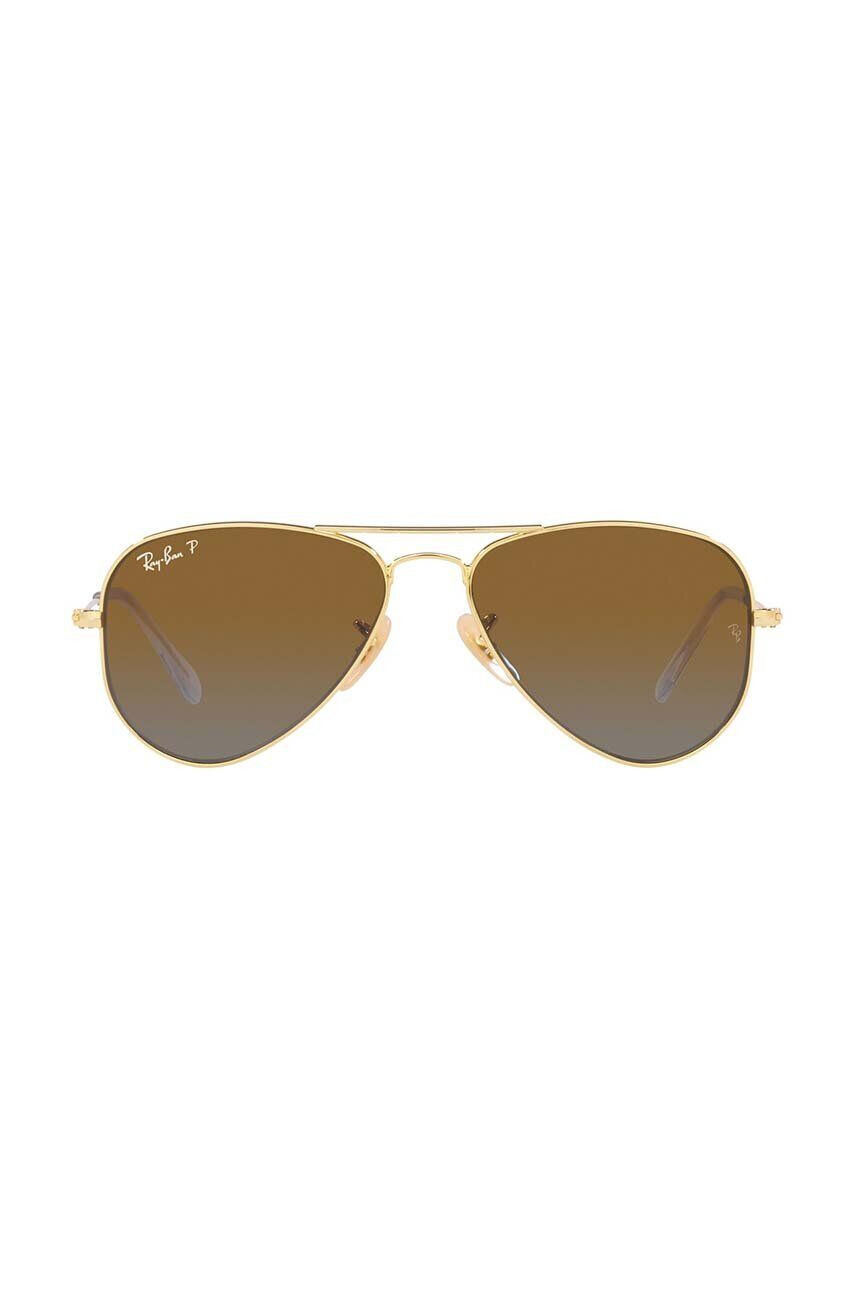 Ray-Ban Dětské sluneční brýle Junior Aviator hnědá barva 0RJ9506S-Polarized - Pepit.cz