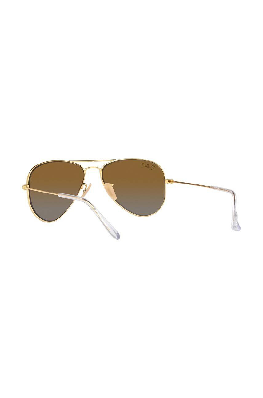 Ray-Ban Dětské sluneční brýle Junior Aviator hnědá barva 0RJ9506S-Polarized - Pepit.cz