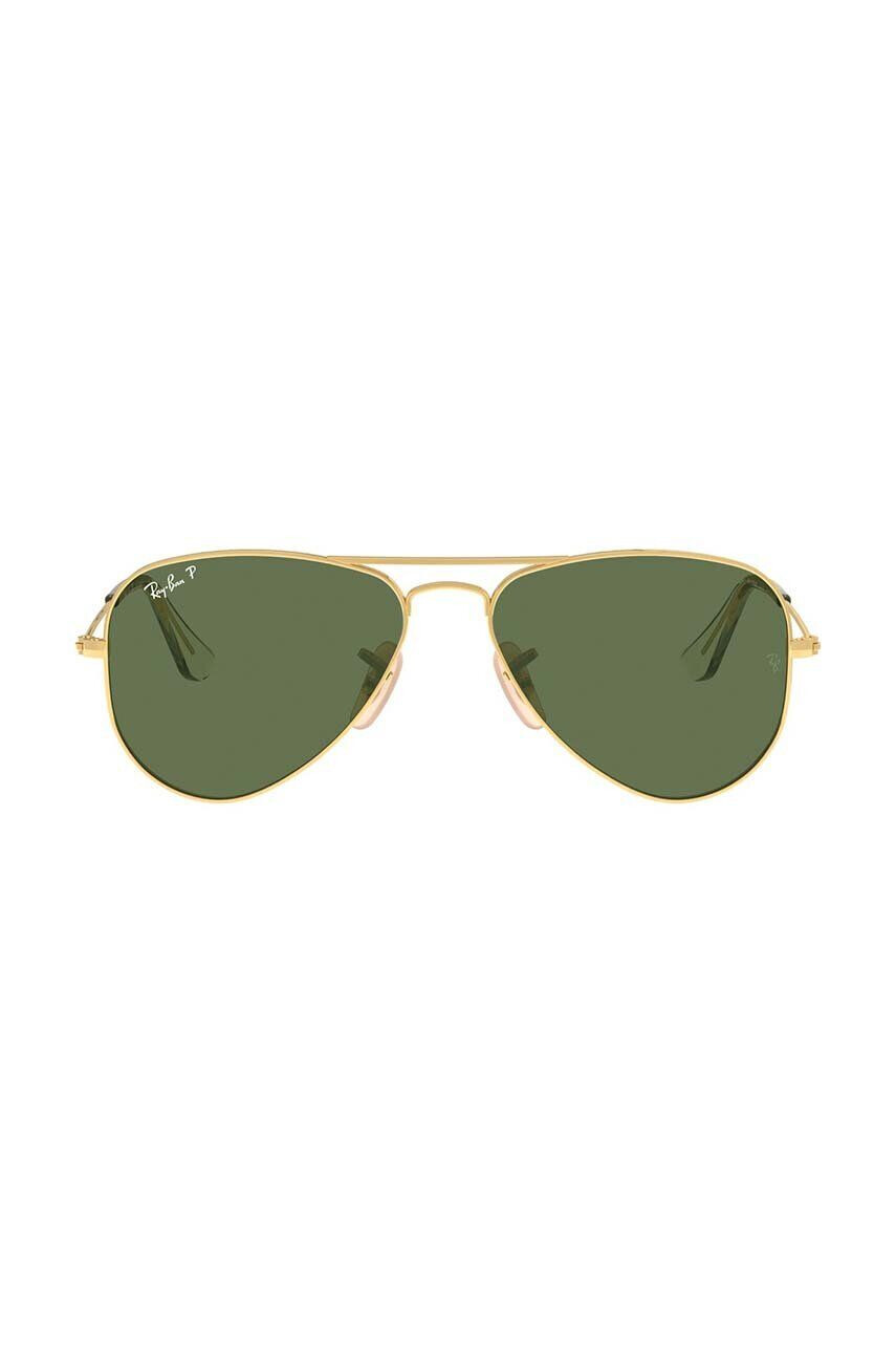 Ray-Ban Dětské sluneční brýle Junior Aviator zelená barva 0RJ9506S-Polarized - Pepit.cz