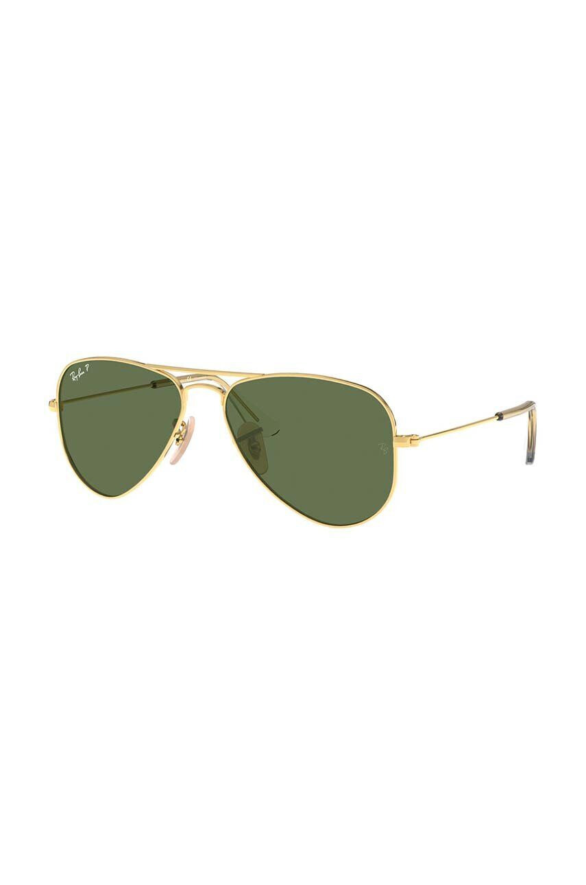 Ray-Ban Dětské sluneční brýle Junior Aviator zelená barva 0RJ9506S-Polarized - Pepit.cz