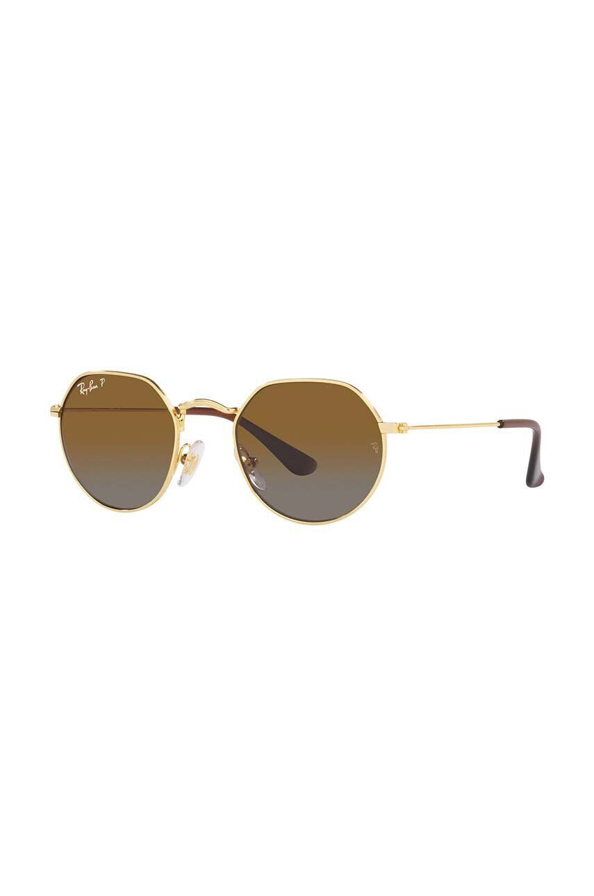 Ray-Ban Dětské sluneční brýle Junior Jack hnědá barva 0RJ9565S-Polarized - Pepit.cz